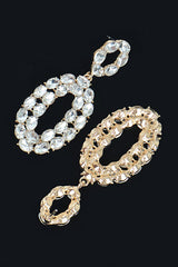 Shine Like Rhinestone Green Oval Drop Earrings