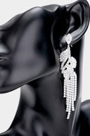 Crystal Leaf Drop Rhinestone Earrings