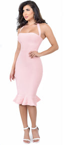 Kayden Blush Mermaid Bandage Dress - Emprada