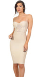 Anne Beige Bustier Corset Bandage Dress