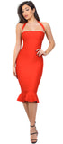 Kayden Red Mermaid Bandage Dress - Emprada