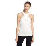 Women's White Racer Front Performance Tank Top
