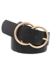 Double O Gold Metal Ring Buckle Belt