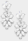Marquise Glass Crystal Oval Vine Earrings