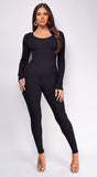 Elin Black Long Sleeve Jumpsuit