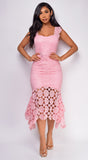 Zara Pink Crochet Lace Dress