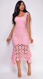 Zara Pink Crochet Lace Dress