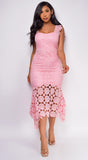Zara Pink Crochet Lace Dress