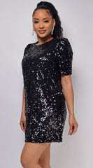 Renee Black Sequin Dress
