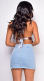 Elisa Brown White Scarf Top