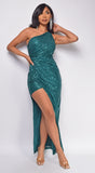 Odessa Green Sequin Maxi Dress