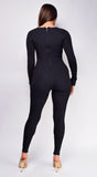 Elin Black Long Sleeve Jumpsuit