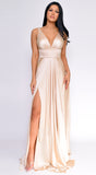 Everleigh Nude Satin Gown