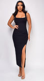 Yolani Black Midi Dress