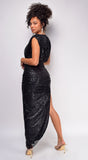 Anita Black Sequin Maxi Dress