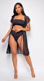 Aysia Black Tie Up Cover Up
