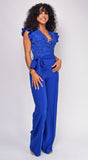Giulia Royal Blue Lace Crochet Jumpsuit