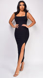 Yolani Black Midi Dress