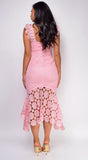 Zara Pink Crochet Lace Dress