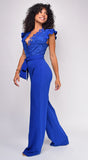 Giulia Royal Blue Lace Crochet Jumpsuit