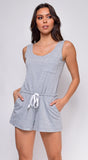 Chaya Grey Pocket Sleeveless Romper