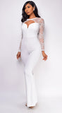 Jasmie White Lace Sleeve Jumpsuit