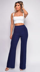 Ellery Navy Blue High Waist Flare Pants