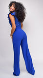 Giulia Royal Blue Lace Crochet Jumpsuit