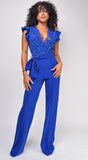 Giulia Royal Blue Lace Crochet Jumpsuit