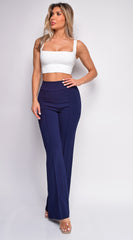 Ellery Navy Blue High Waist Flare Pants