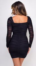 Olivia Black Ruched Dress