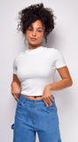 Rasha White Basic Crop Top