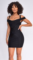 Kiera Black Bandage Dress