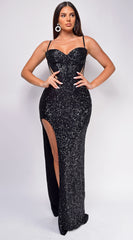 Mylah Black Sequin Gown