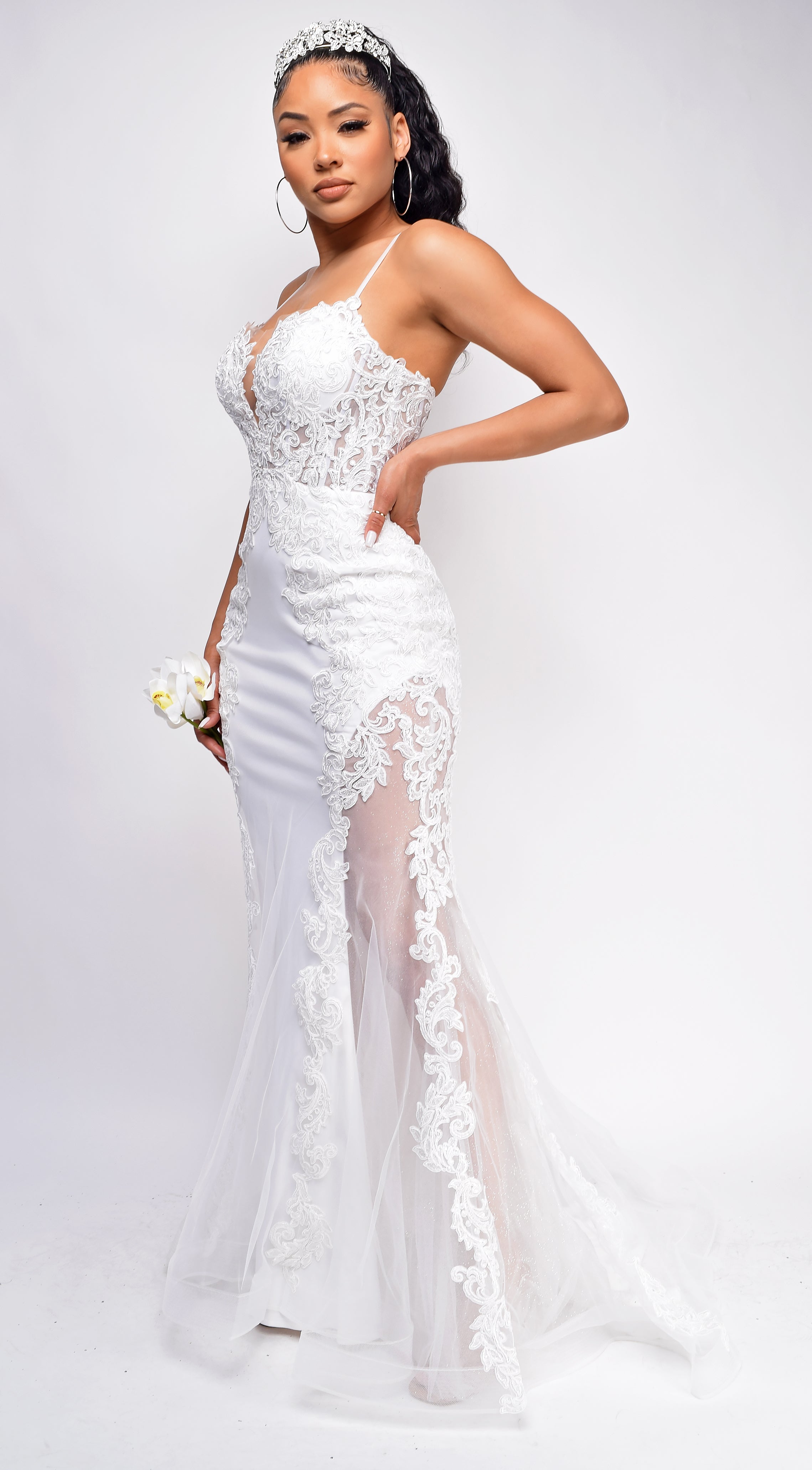 Esmee White Lace Bridal Gown