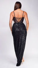 Mylah Black Sequin Gown