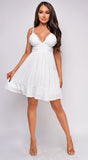 Ilina White Crochet Lace Tie Back Mini Dress