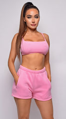 Go For It Pink Shorts & Crop Top Lounge Set