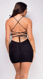Sadie Black Cross Back Mini Dress