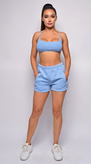 Go For It Baby Blue Shorts & Crop Top Lounge Set