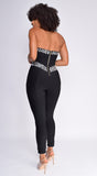 Jenna Black Embellished Gem Bandage Jumpsuit