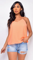 Lily Orange Classic Top back view on model