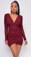 Adaly Ruby Red Wrap Dress