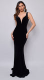 Joella Black Velvet Gown Dress