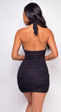 Parla Black Cross Over Cut Out Dress