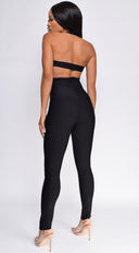 Charmaine Black Lace Front Bandage Jumpsuit