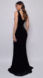 Joella Black Velvet Gown Dress