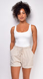Lalita Beige Linen Shorts