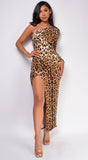 Berlin Brown Leopard Print Maxi Dress