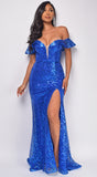 Allegra Royal Blue Sequin Gown